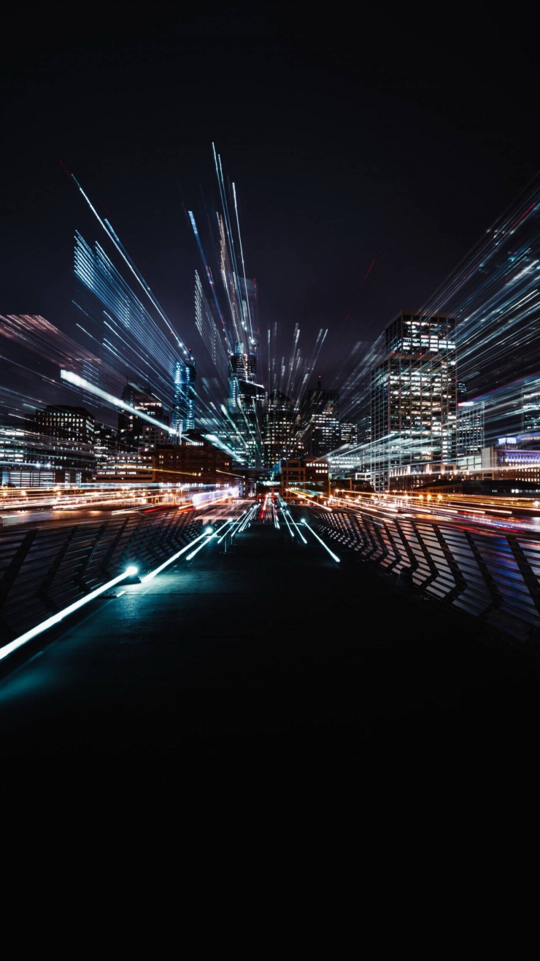 Photographie en Accéléré Des Lumières de la Ville Pendant la Nuit. Wallpaper in 1080x1920 Resolution