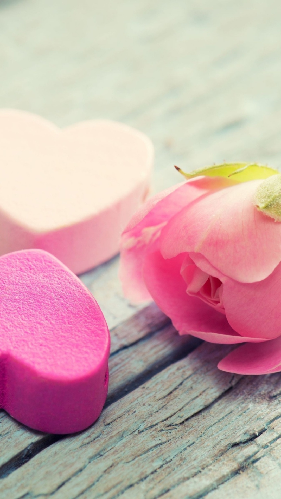 心脏, 粉红色, 棉花糖, 情侣, 粉红色的花朵 壁纸 1080x1920 允许