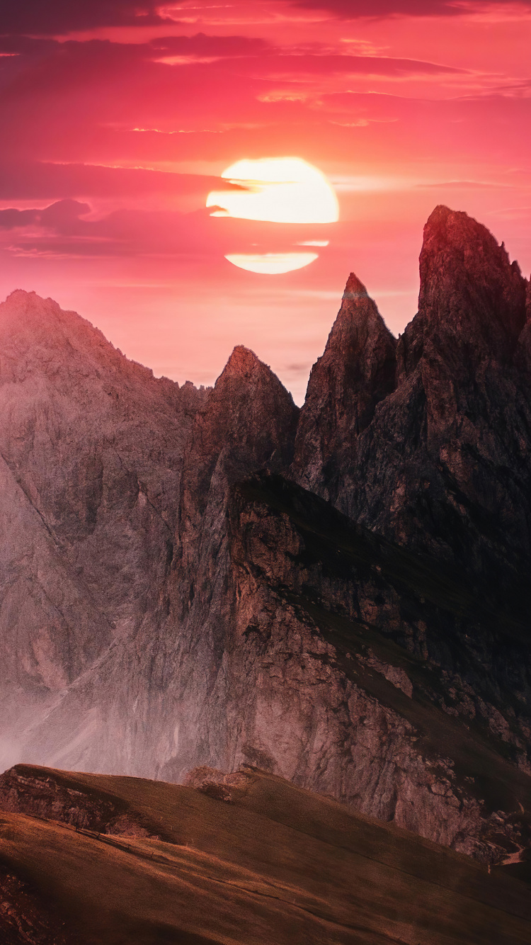 Natur, Bergigen Landschaftsformen, Naturlandschaft, Bergkette, Cloud. Wallpaper in 750x1334 Resolution