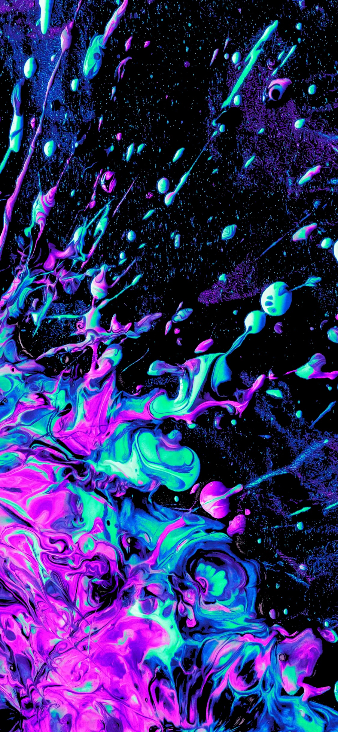 Fraktale Kunst, Blau, Purpur, Kunst, Aqua. Wallpaper in 1125x2436 Resolution