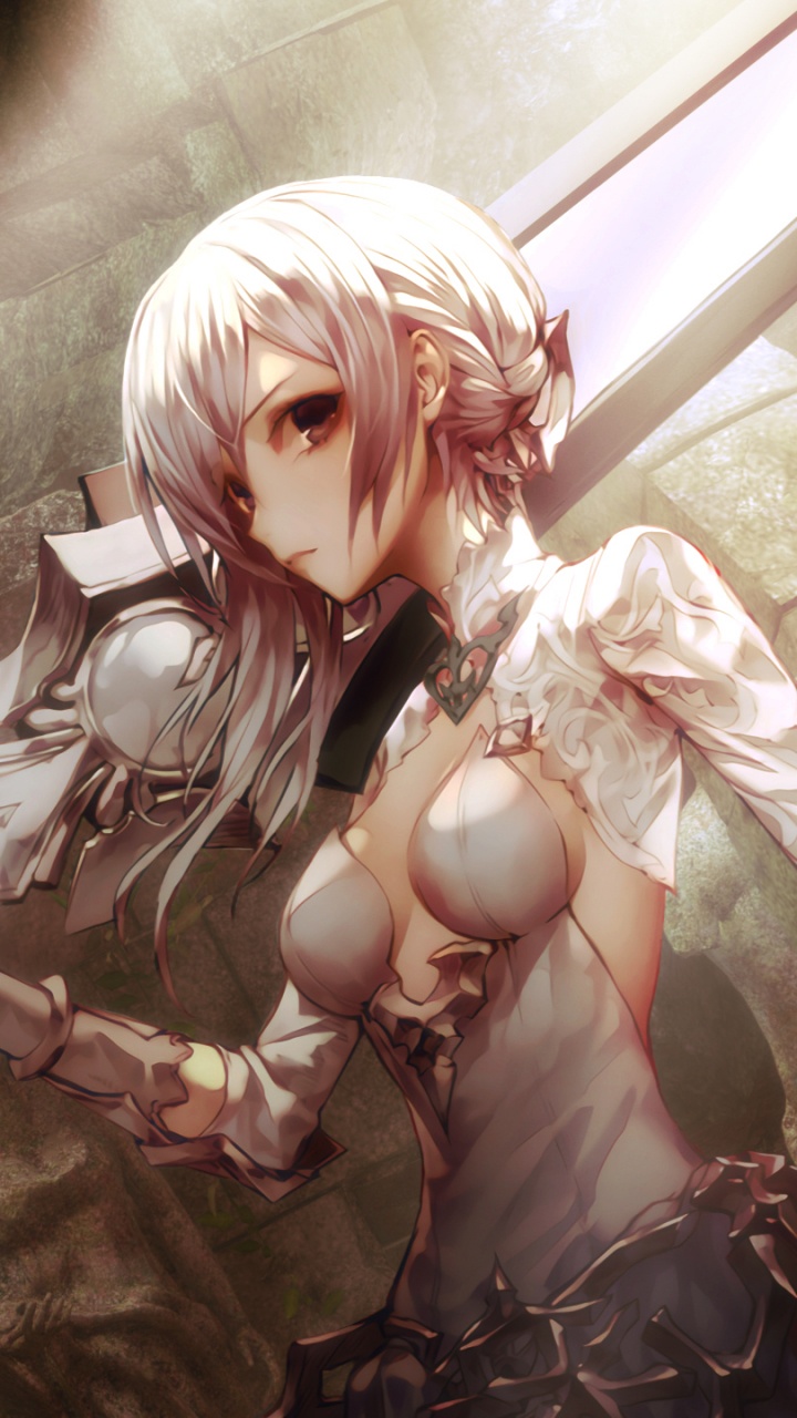 Frau im Schwarzen Kleid Mit Einem Stock. Wallpaper in 720x1280 Resolution