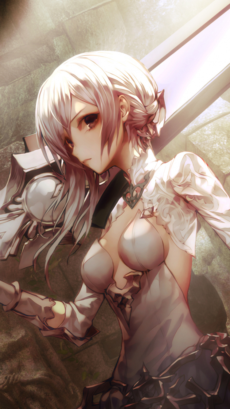 Frau im Schwarzen Kleid Mit Einem Stock. Wallpaper in 750x1334 Resolution