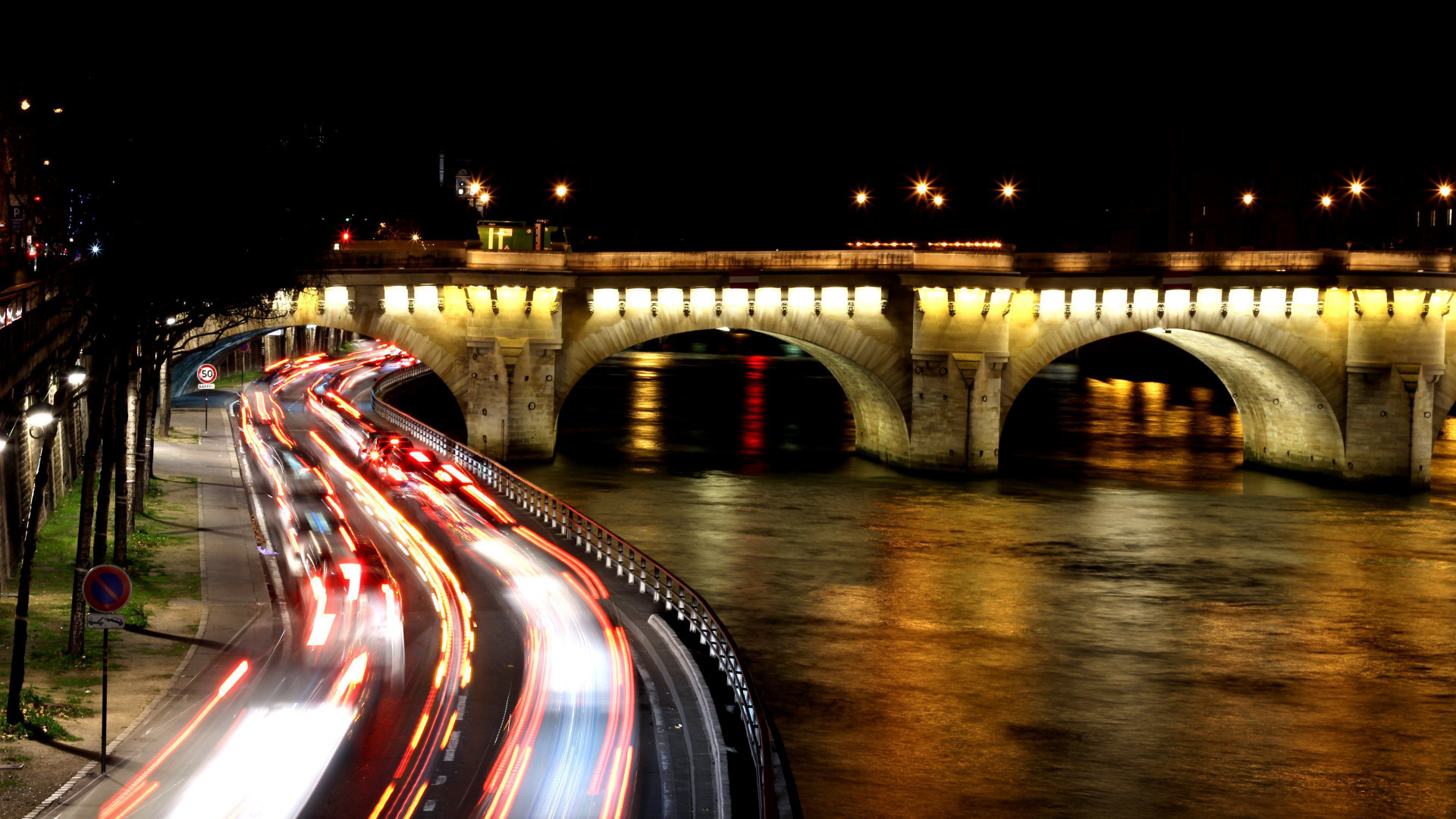 Time Lapse Photography of Cars on Road During Night Time. Wallpaper in 1920x1080 Resolution