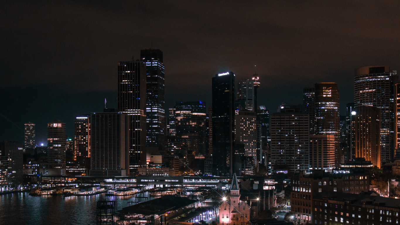 Sydney, Illustration, Paysage Urbain, Bâtiment, Gratte-ciel. Wallpaper in 1366x768 Resolution