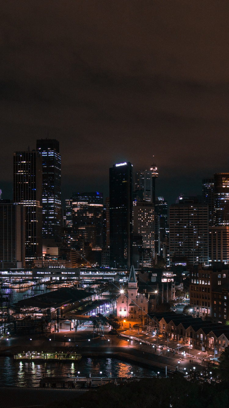 Sydney, Ilustración, Paisaje Urbano, Edificio, Agua. Wallpaper in 750x1334 Resolution