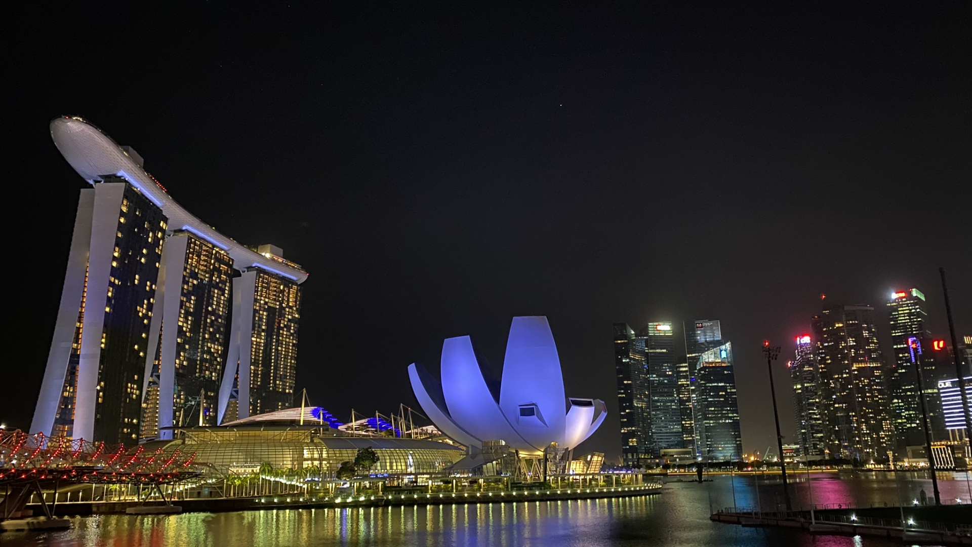 Singapur, Die Helixbrücke, Helixbrücke, Marina Bay Sands Singapore, Marina Bay. Wallpaper in 1920x1080 Resolution