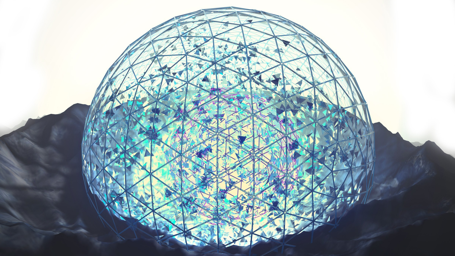 White and Blue Floral Round Ball. Wallpaper in 1920x1080 Resolution