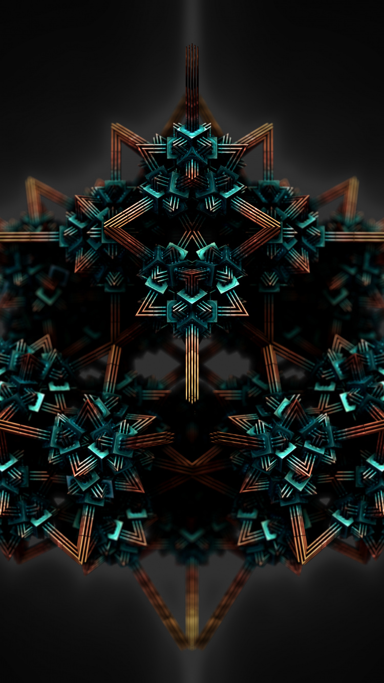 分形技术, 对称, 万花筒, 艺术, 空间 壁纸 750x1334 允许