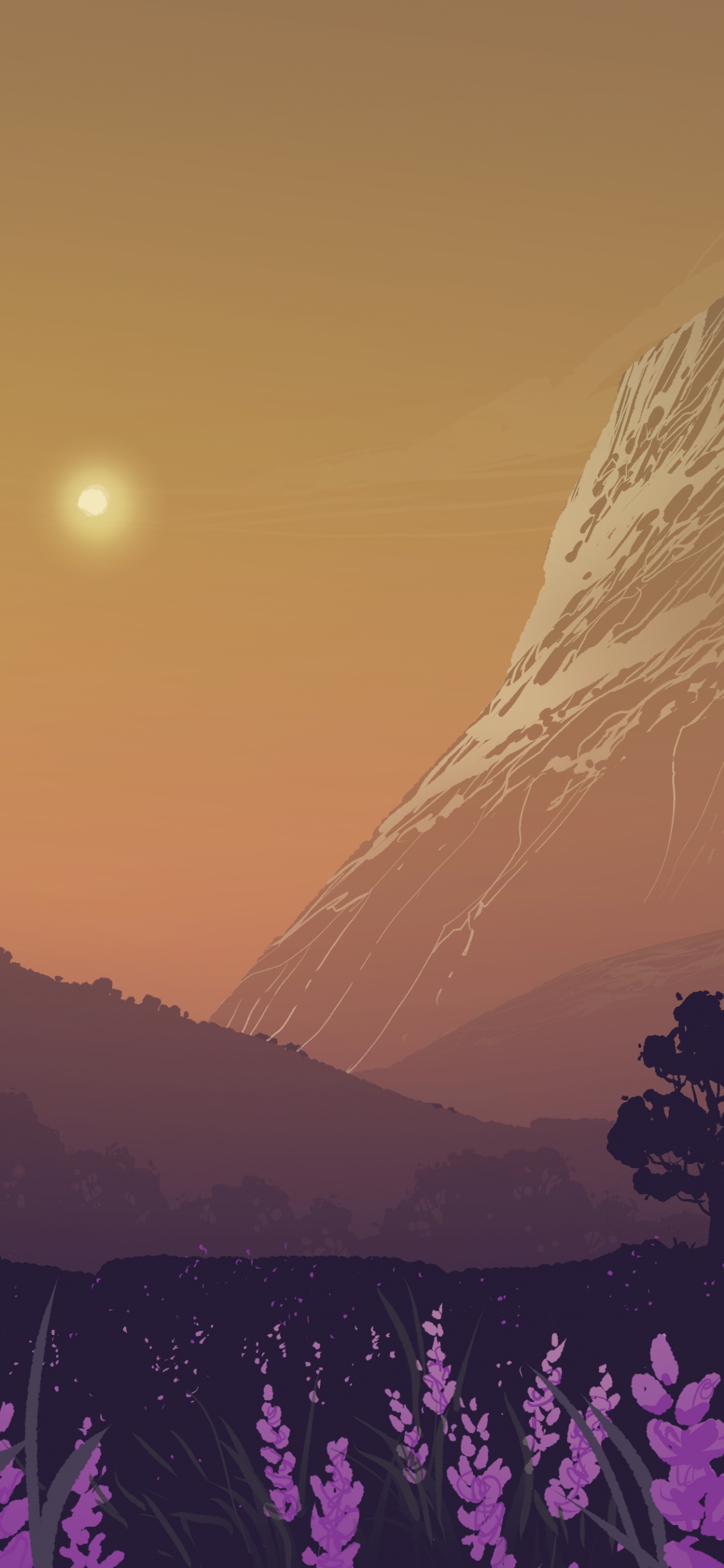 Natur, Lavendel, Naturlandschaft, Purpur, Lila. Wallpaper in 1125x2436 Resolution