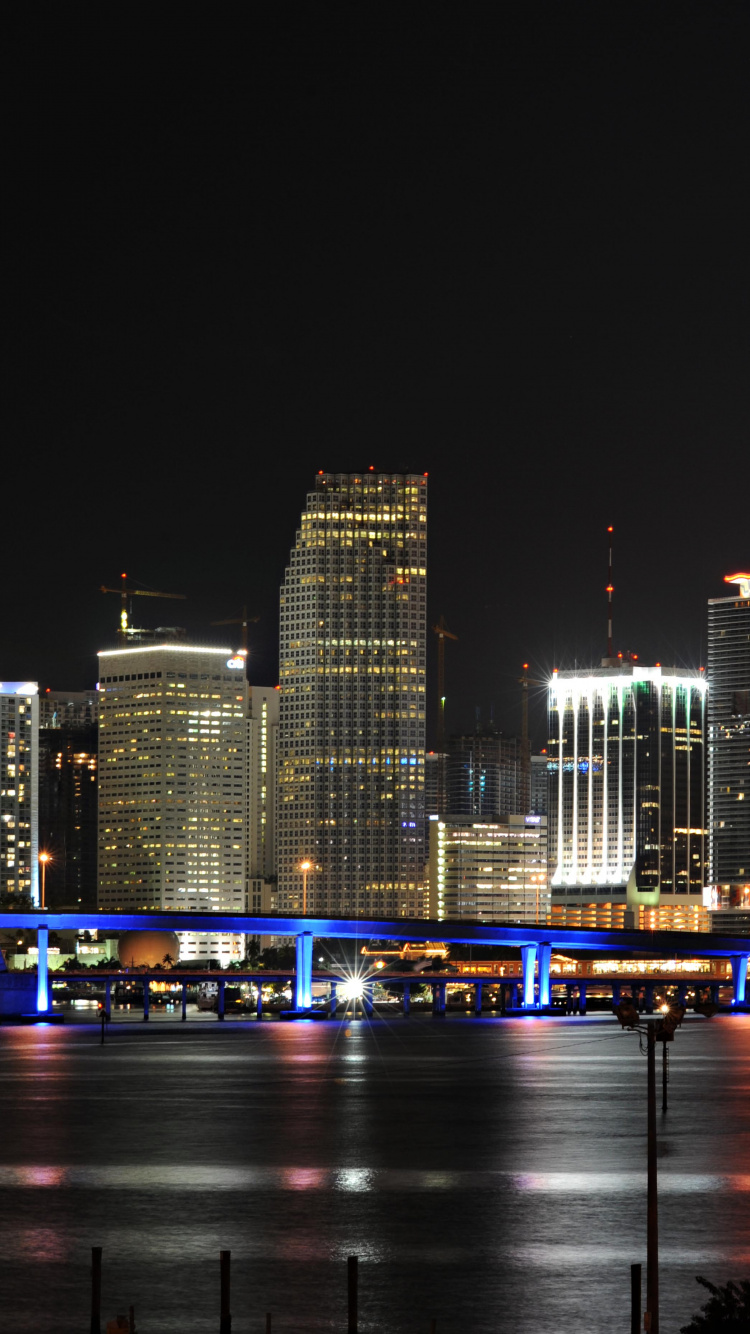 City Skyline During Night Time. Wallpaper in 750x1334 Resolution
