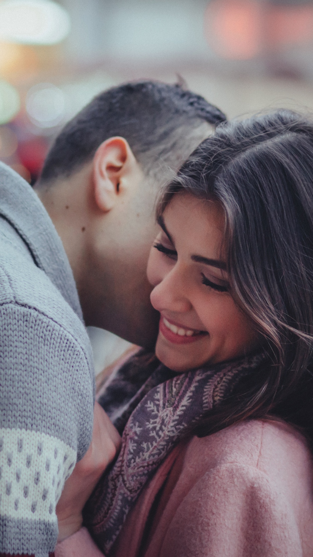 Romance, Love, Interaction, Kiss, Hug. Wallpaper in 1080x1920 Resolution