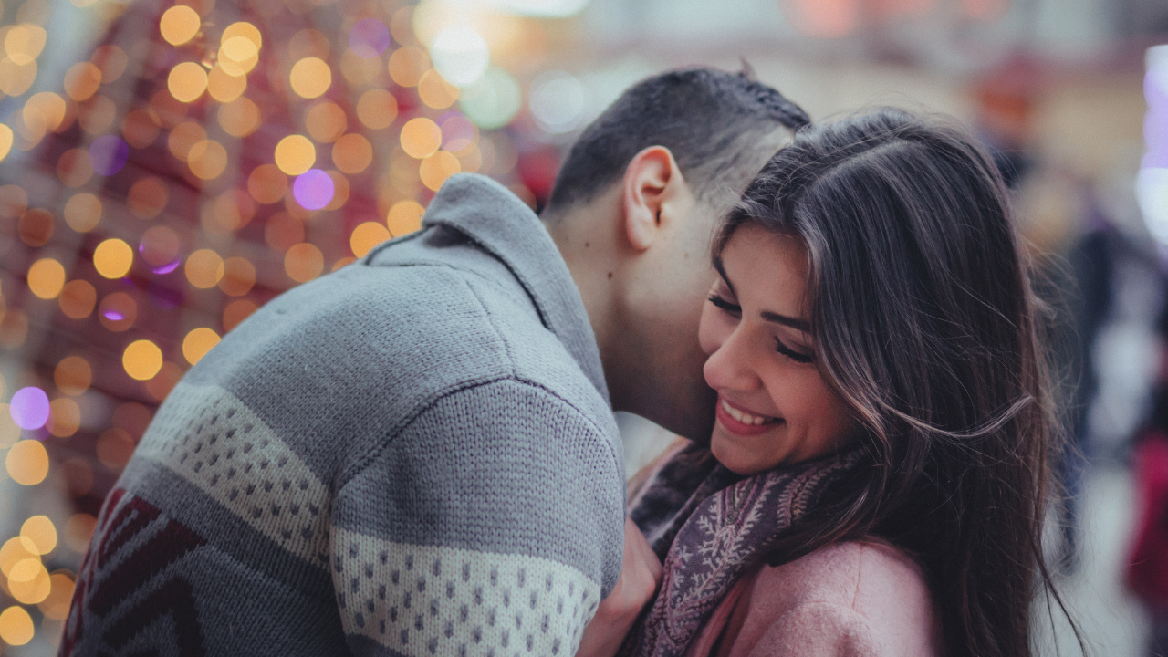 Romance, Love, Interaction, Kiss, Hug. Wallpaper in 1280x720 Resolution