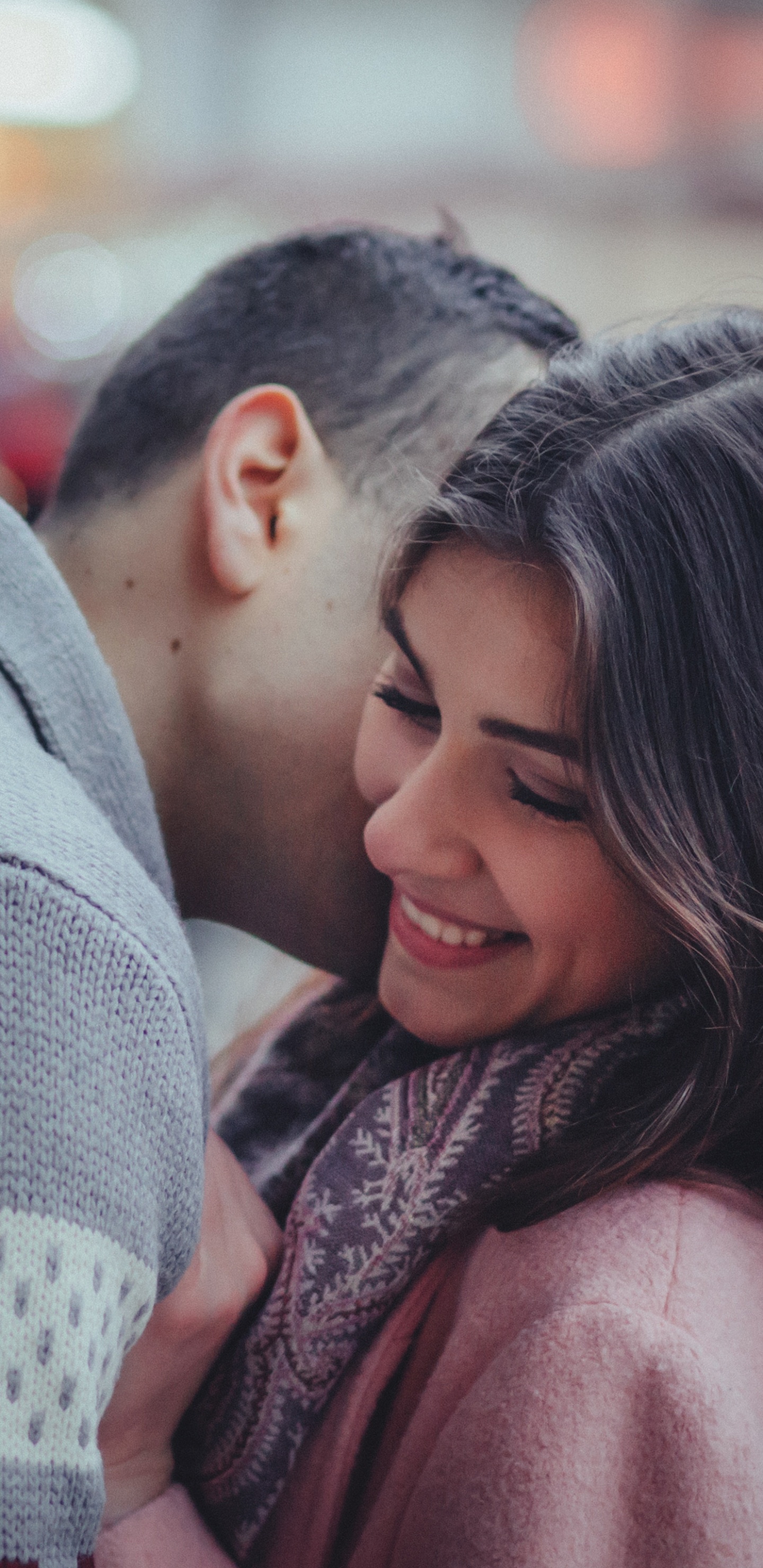 Romance, Love, Interaction, Kiss, Hug. Wallpaper in 1440x2960 Resolution