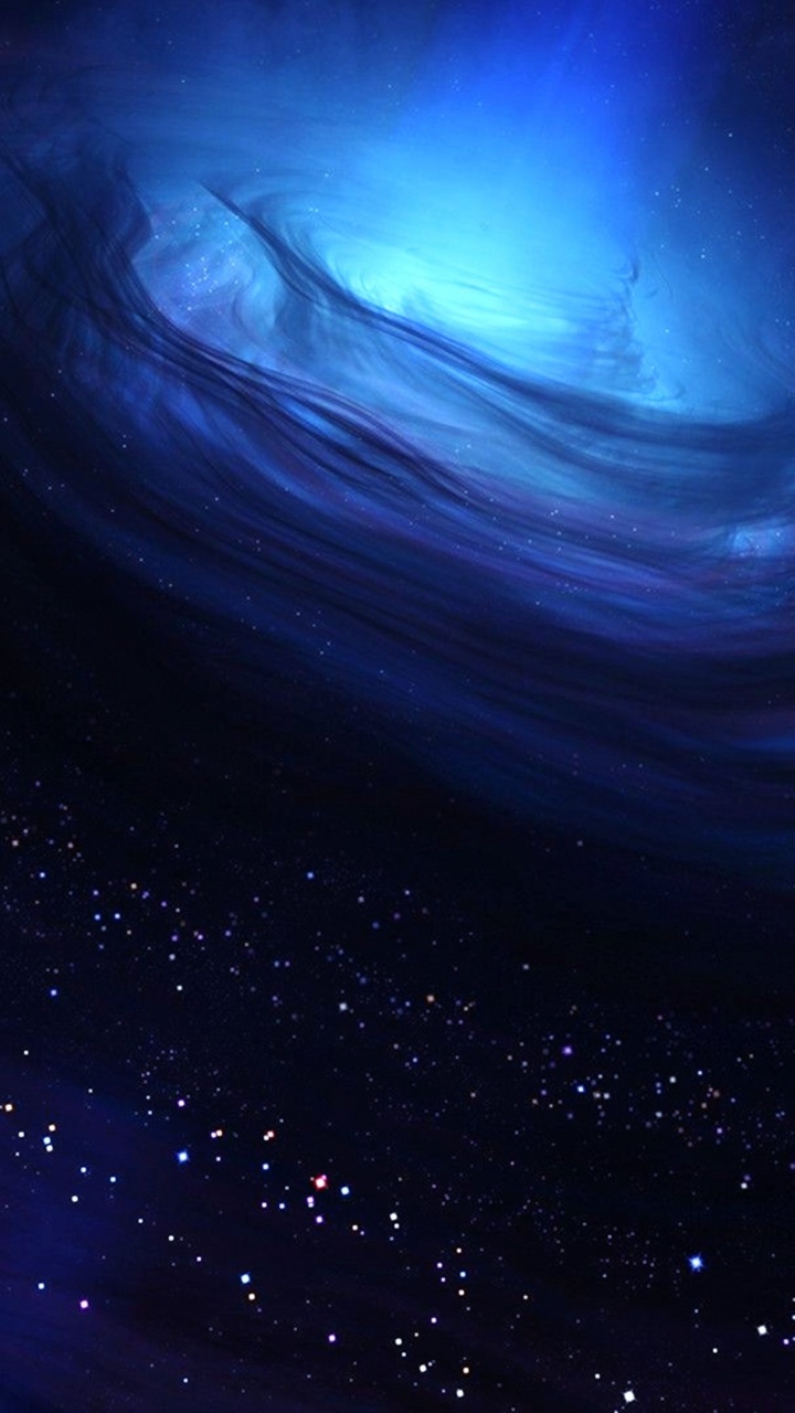 Blaue Und Schwarze Galaxieillustration. Wallpaper in 720x1280 Resolution