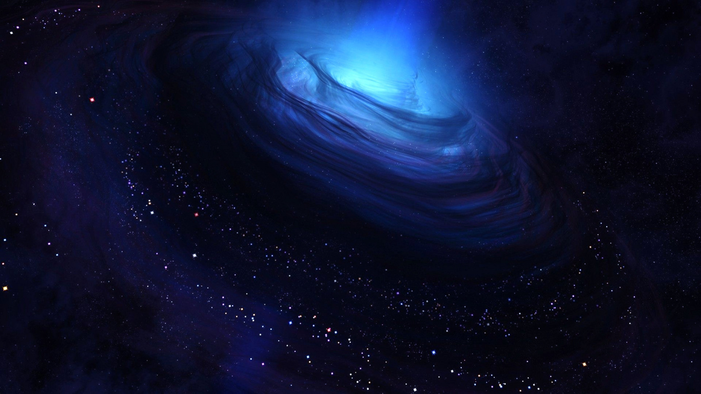 Illustration de la Galaxie Bleue et Noire. Wallpaper in 1366x768 Resolution