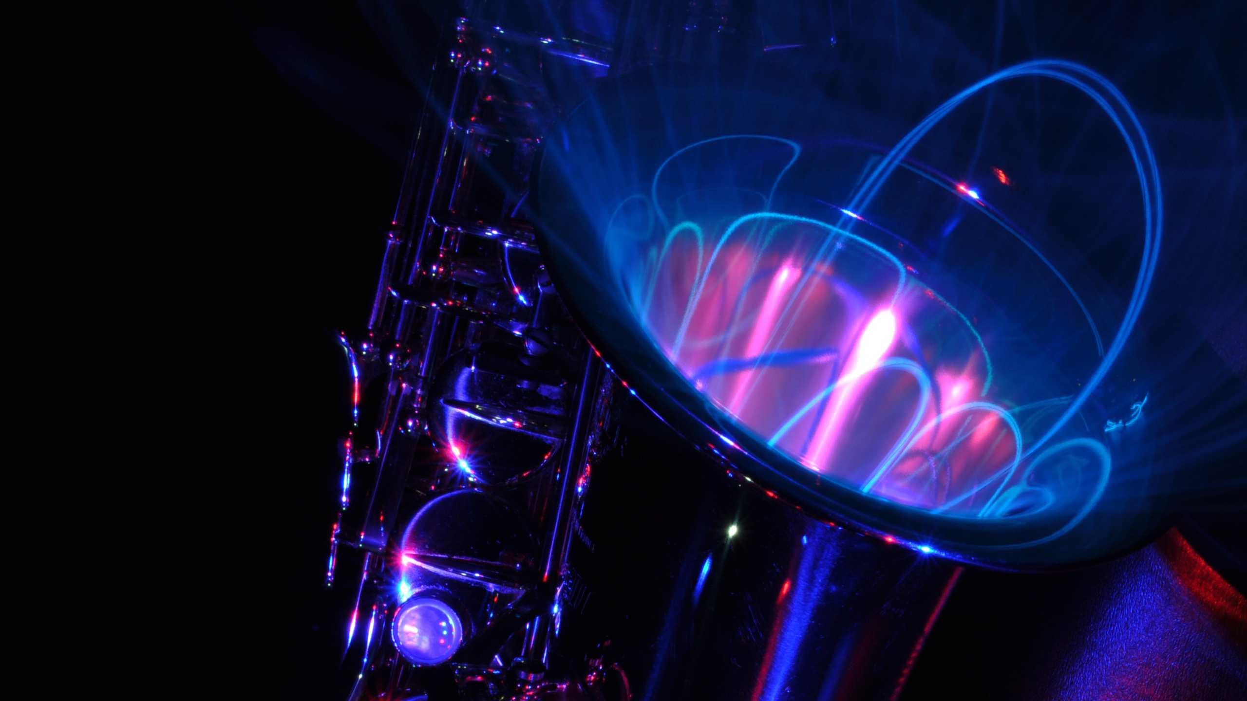 Saxophone, Jazz, Blue, Purple, Lumière. Wallpaper in 2560x1440 Resolution