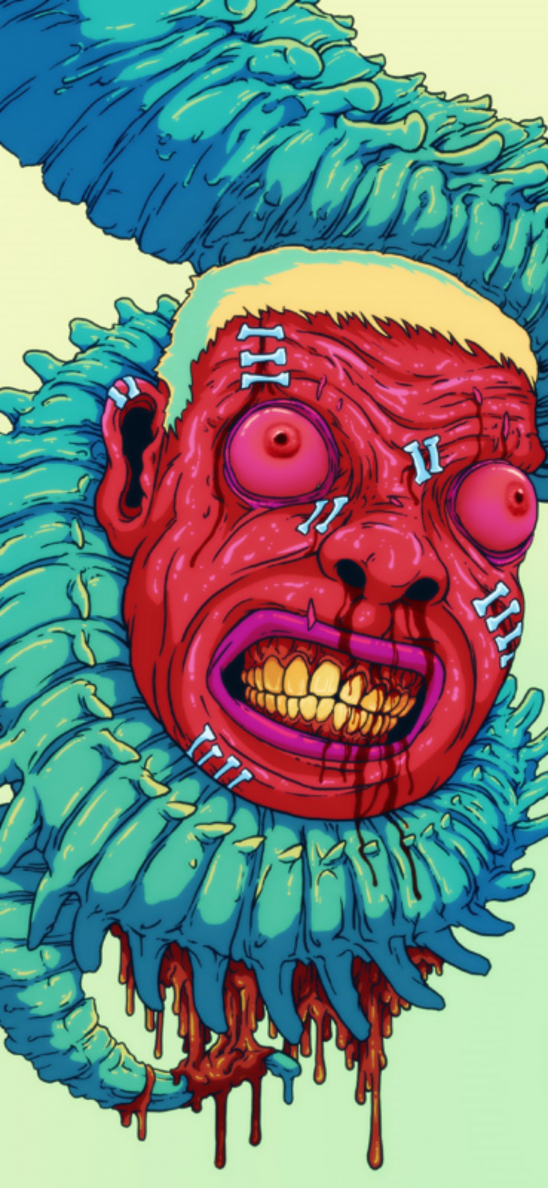 Illustration, Visual Arts, Acrylic Paint, Art, Mouth. Wallpaper in 1125x2436 Resolution