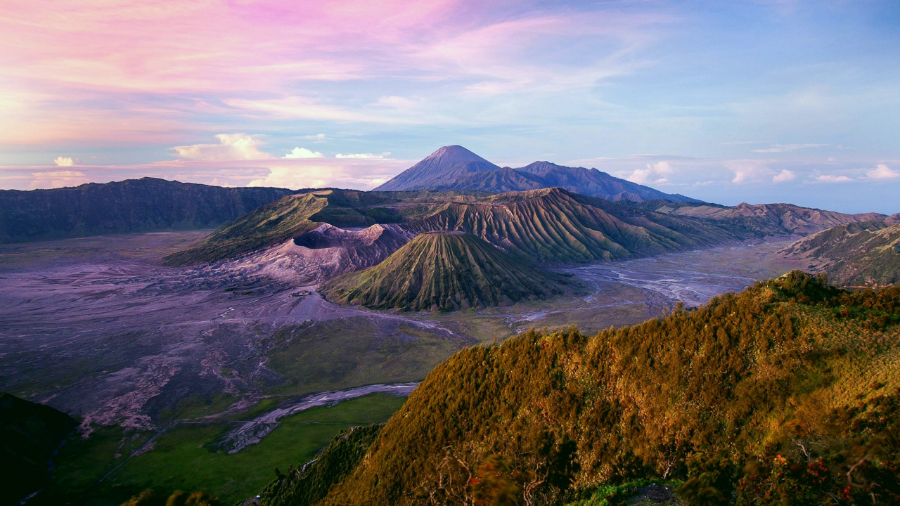 山溴, 静, 高地, 跌倒了, 早上 壁纸 1280x720 允许
