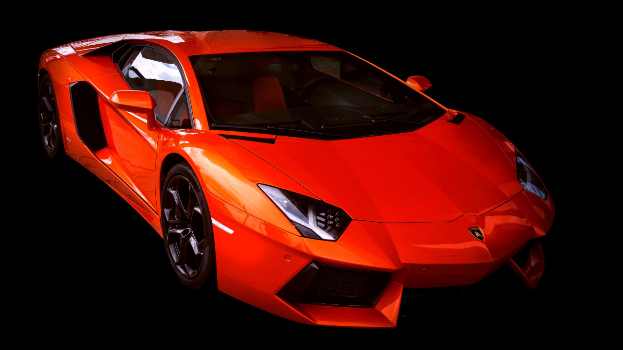 Roter Ferrari 458 Italia Auf Schwarzem Hintergrund. Wallpaper in 1280x720 Resolution