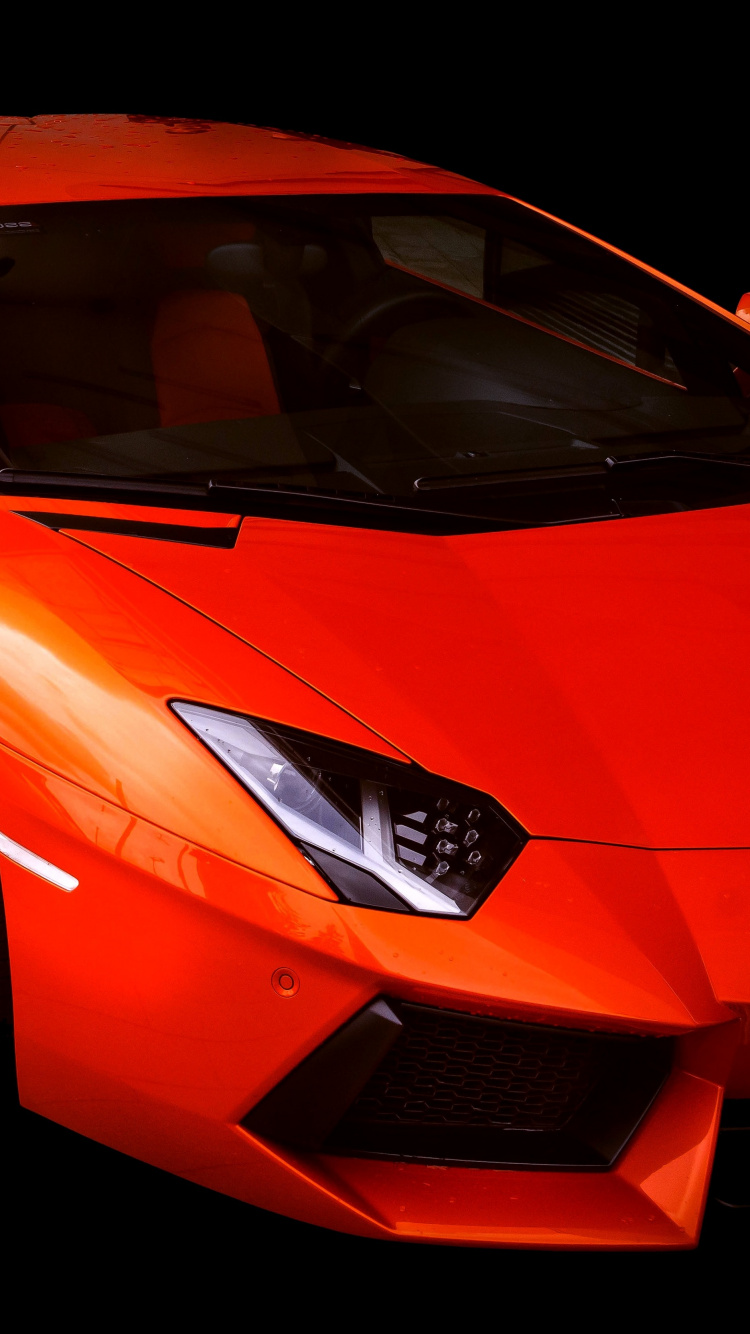 Ferrari 458 Italia Rouge Sur Fond Noir. Wallpaper in 750x1334 Resolution