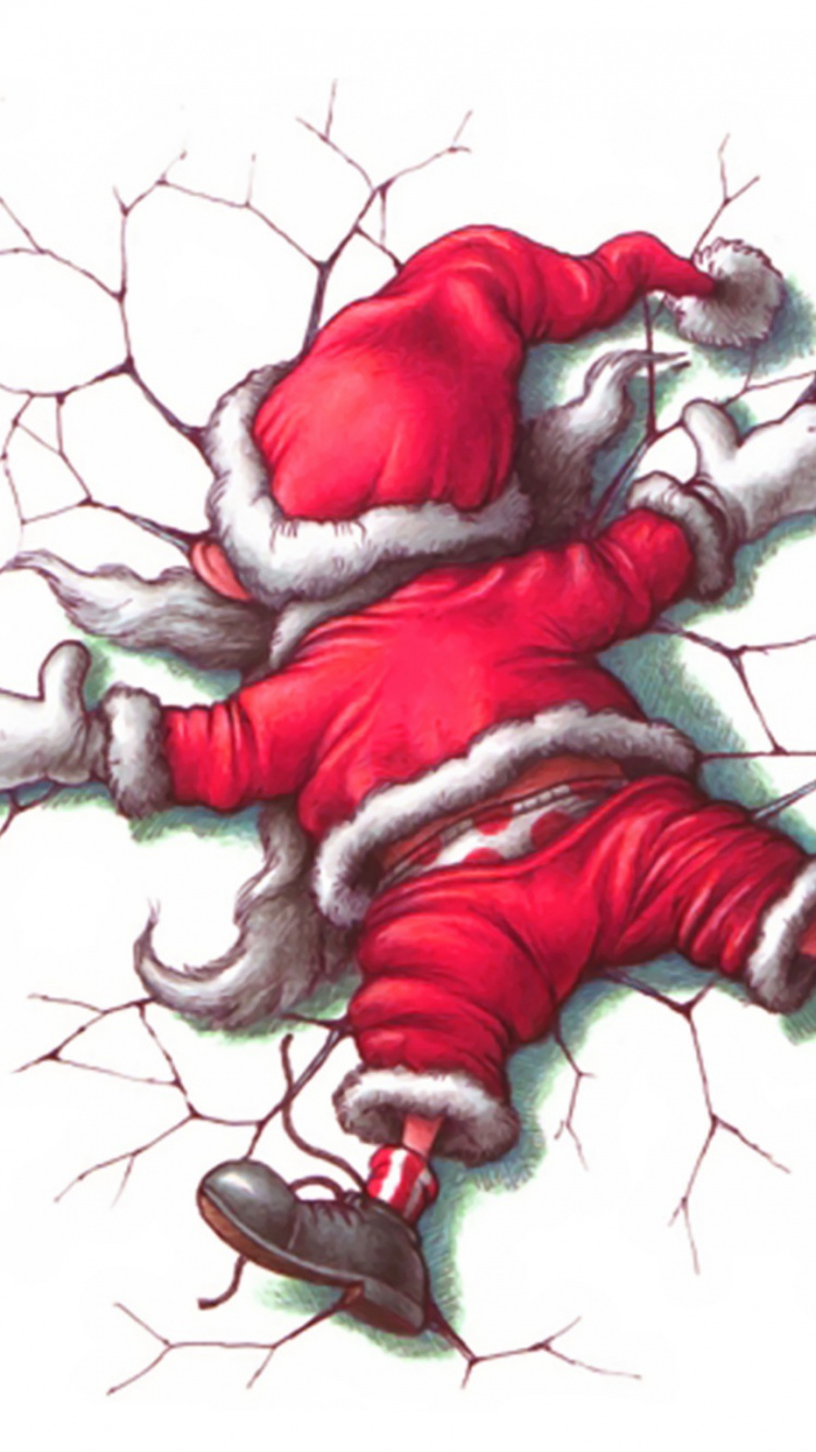 Christmas Day, Santa Claus, Illustration, Music, Fictional Character. Wallpaper in 750x1334 Resolution