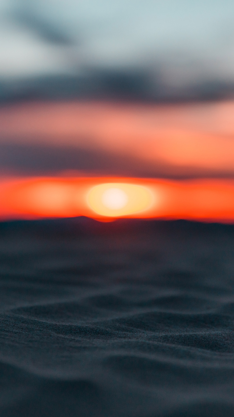 Sunset, Sunrise, Desert, Horizon, Water. Wallpaper in 750x1334 Resolution