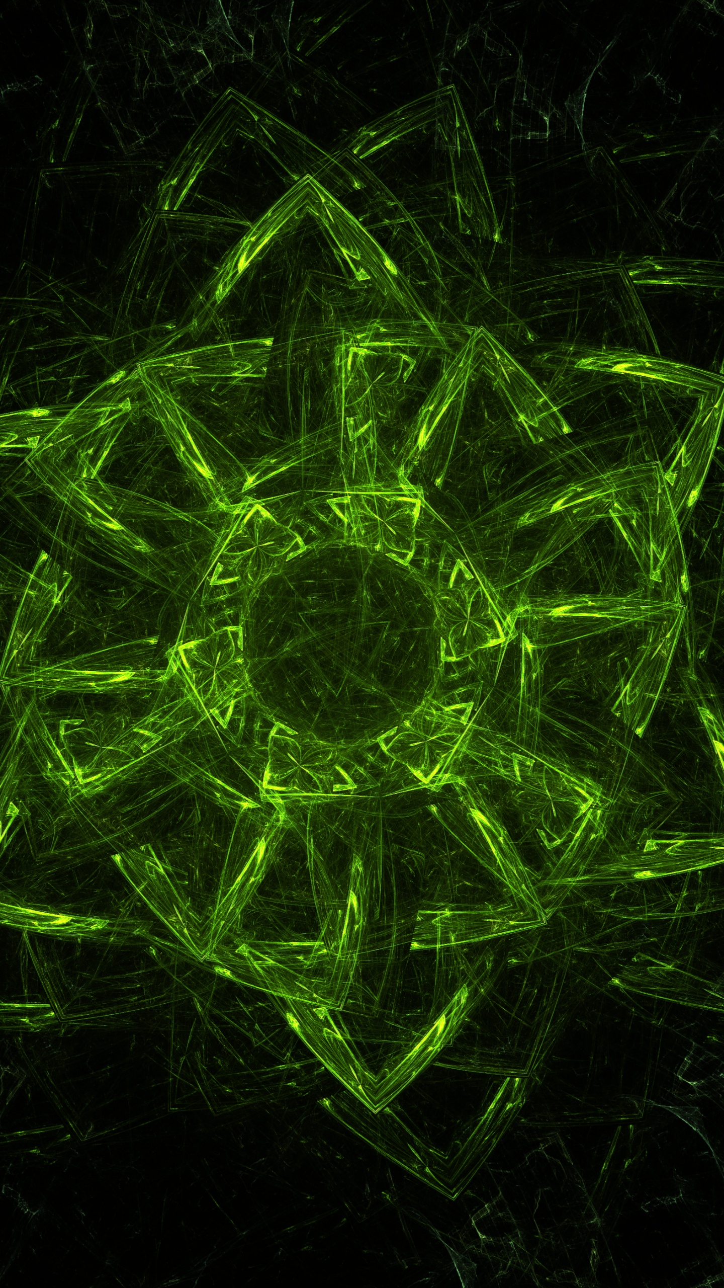 Gelbes Und Grünes Licht Digitales Hintergrundbild. Wallpaper in 1440x2560 Resolution