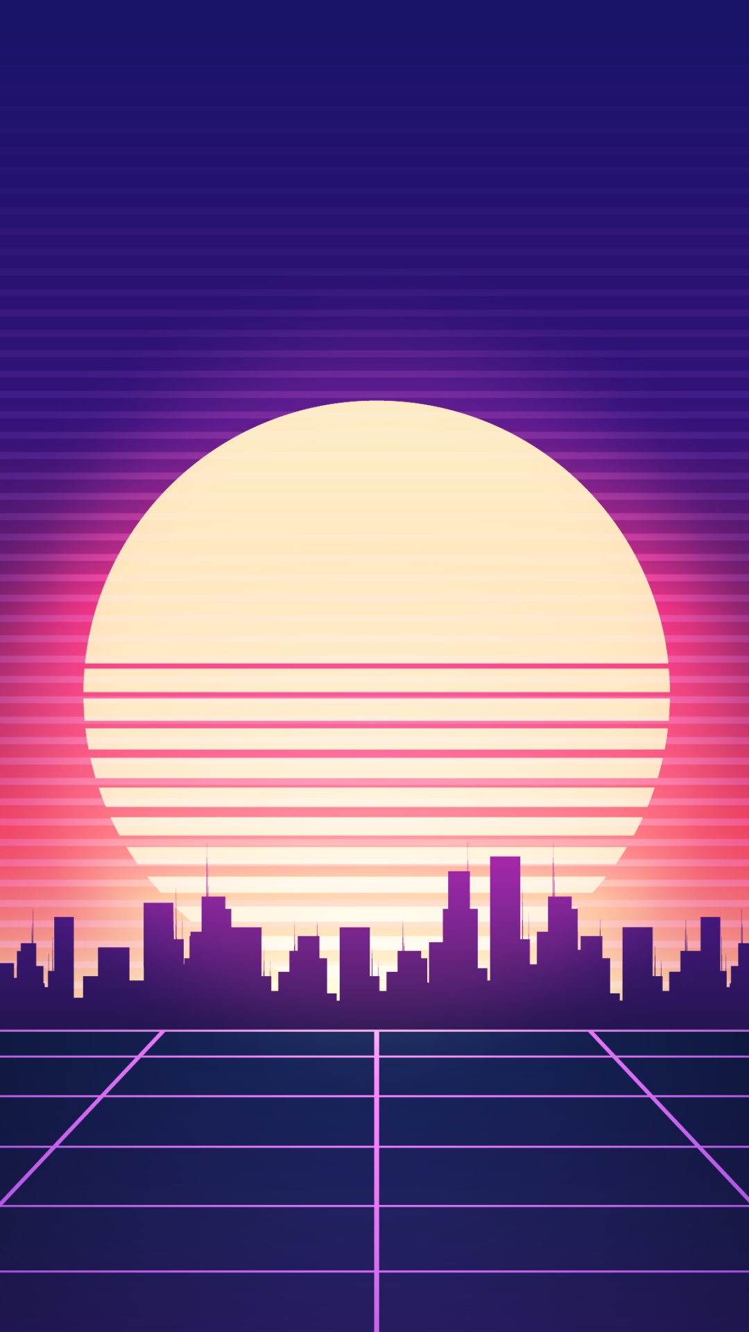 Synthwave, Arte, Ambiente, Naranja, Arquitectura. Wallpaper in 1080x1920 Resolution