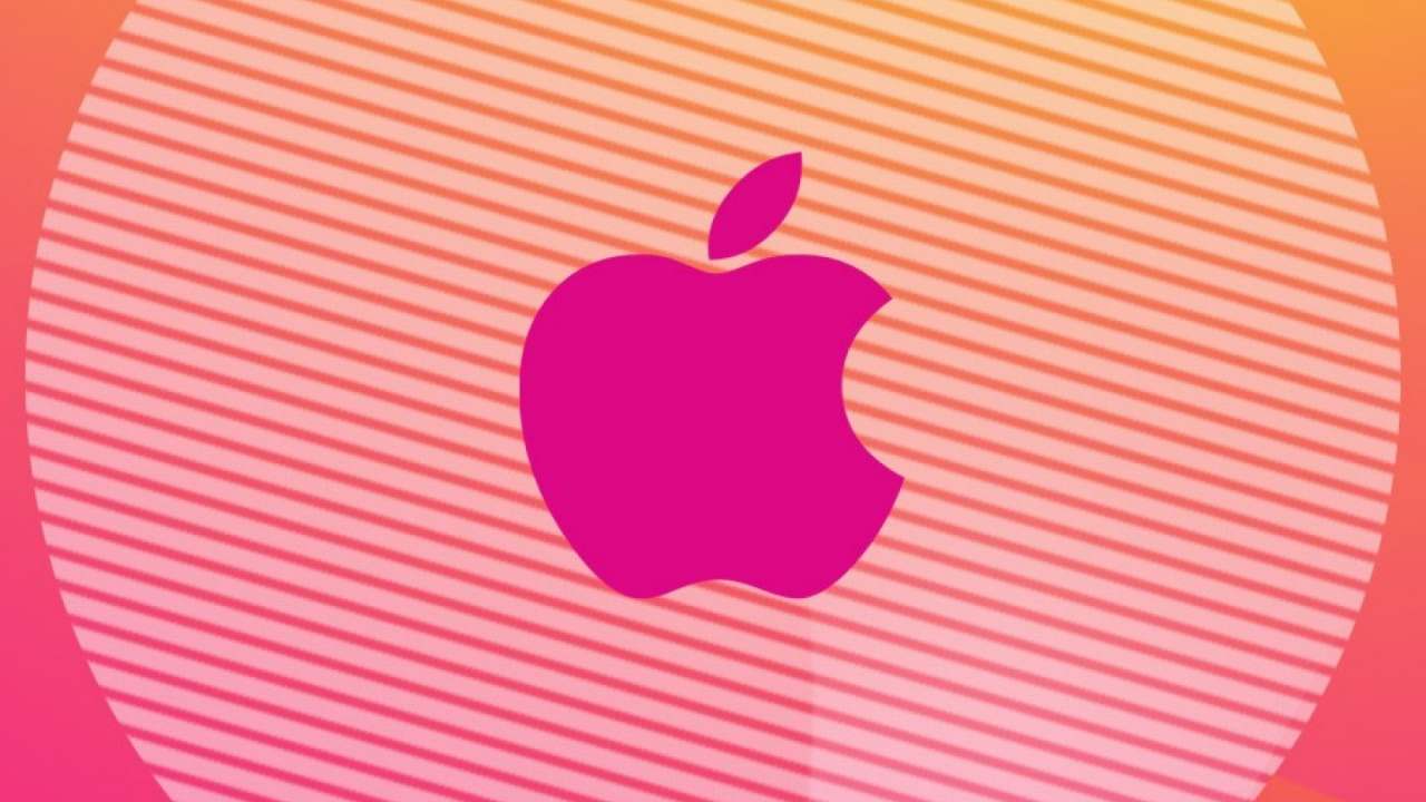 Logo Pomme Rose et Blanc. Wallpaper in 1280x720 Resolution