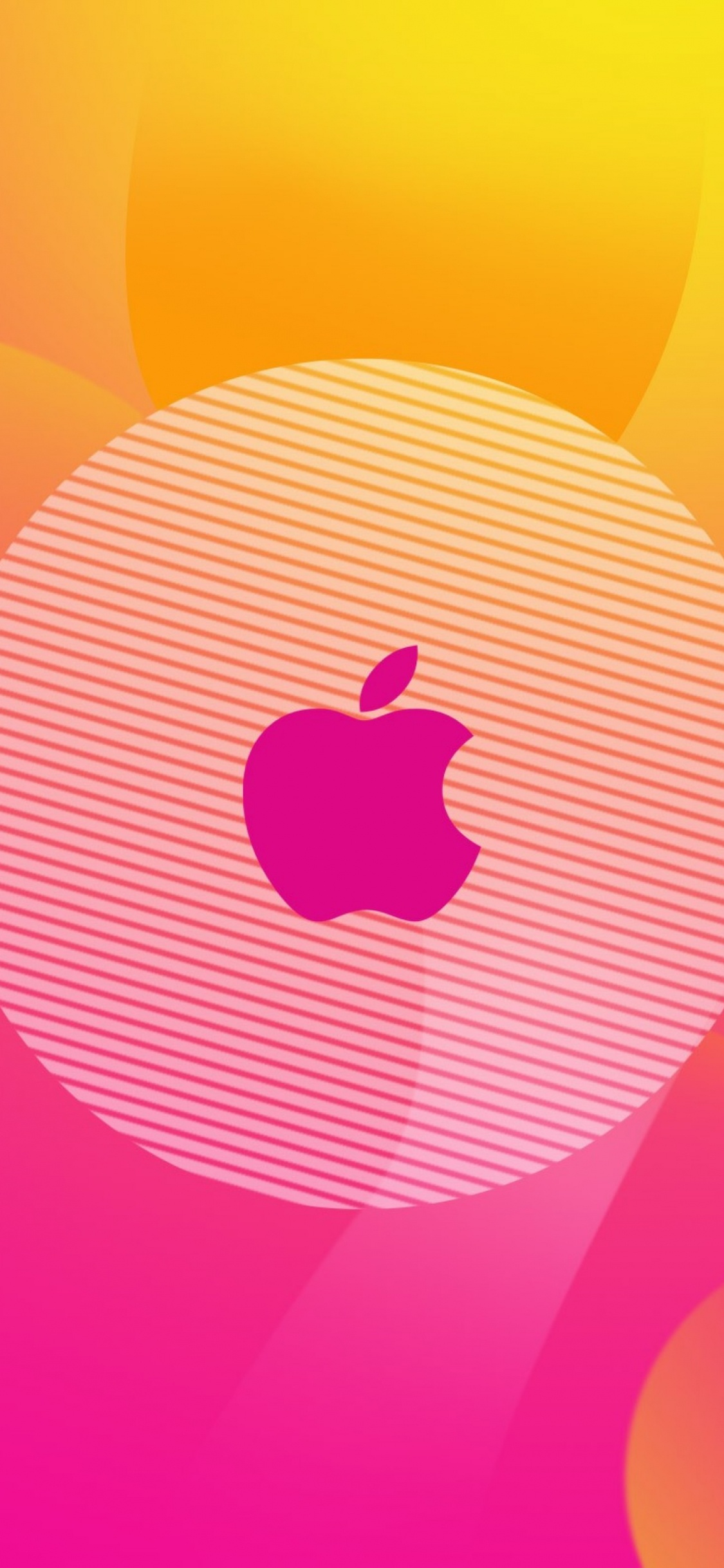 Logo de Manzana Rosa y Blanco. Wallpaper in 1125x2436 Resolution