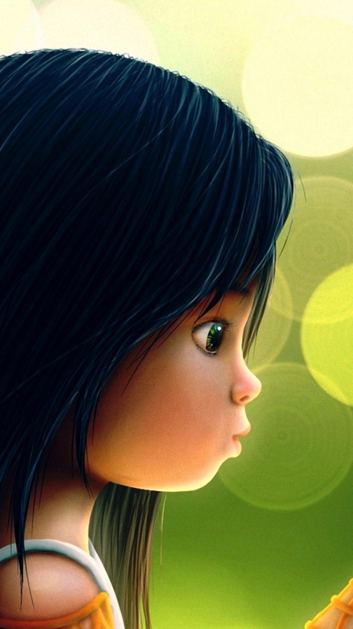 Mujer Con Cabello Azul Sosteniendo Una Flor. Wallpaper in 720x1280 Resolution