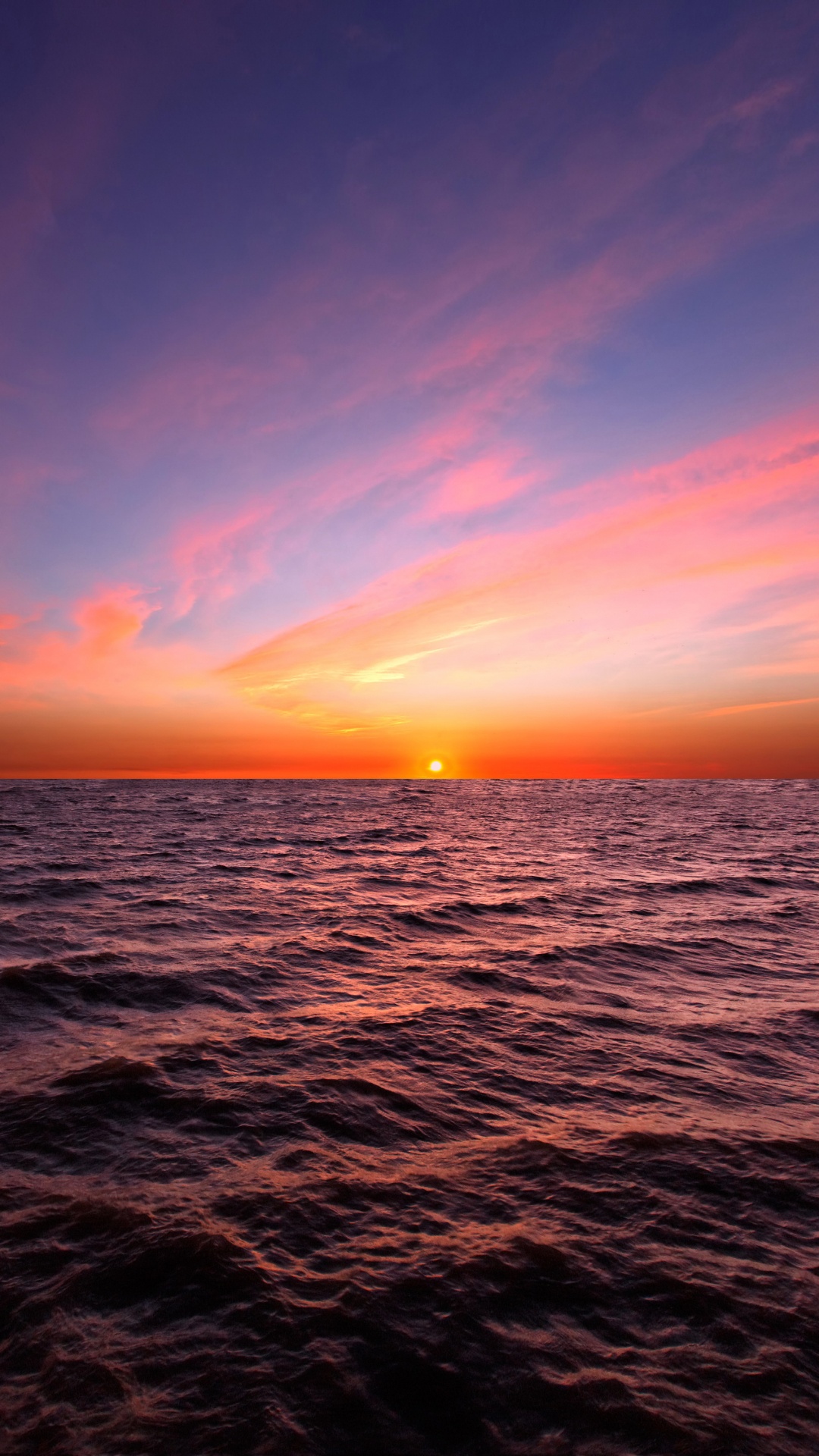 日落, 地平线, 大海, 海洋, 日出 壁纸 1080x1920 允许