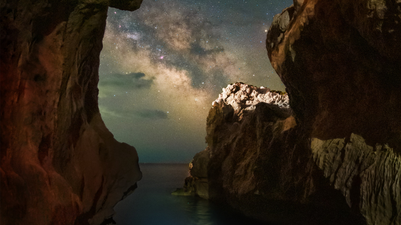 银河系, 明星, 水资源, Azure, 水道 壁纸 1366x768 允许