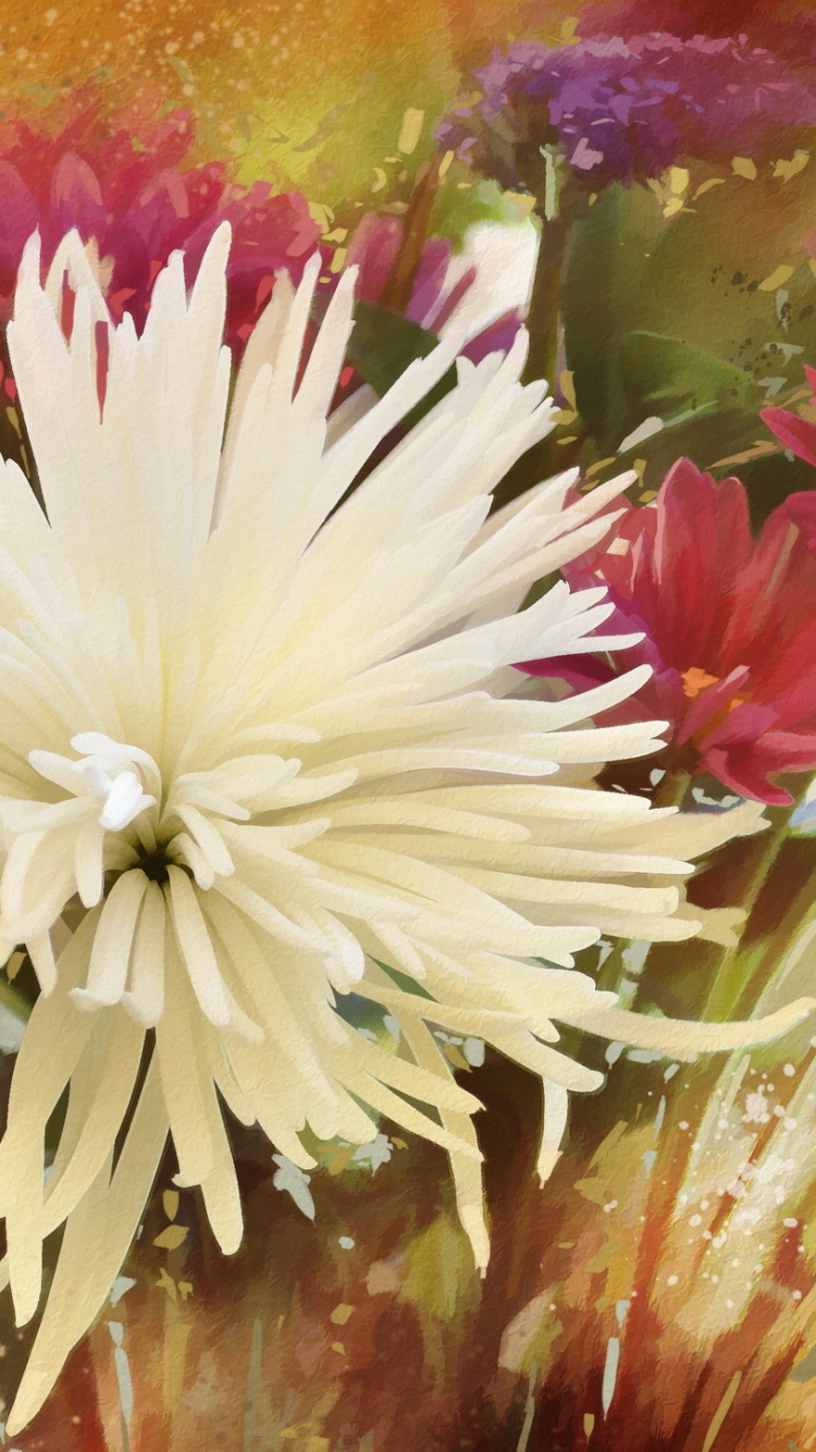 Fleur Blanche et Rose Dans L'eau. Wallpaper in 750x1334 Resolution