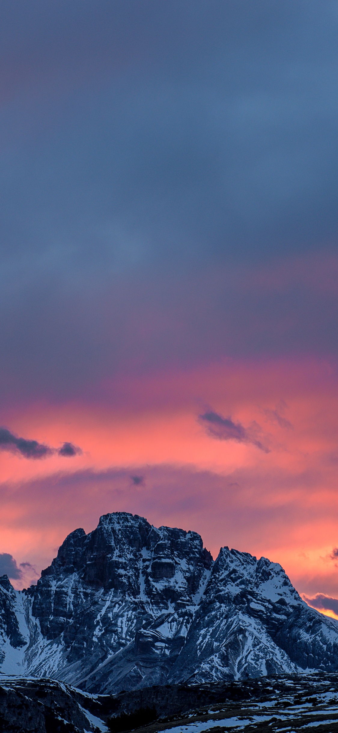 Afterglow, Les Reliefs Montagneux, Nature, Gamme de Montagne, Ciel. Wallpaper in 1125x2436 Resolution