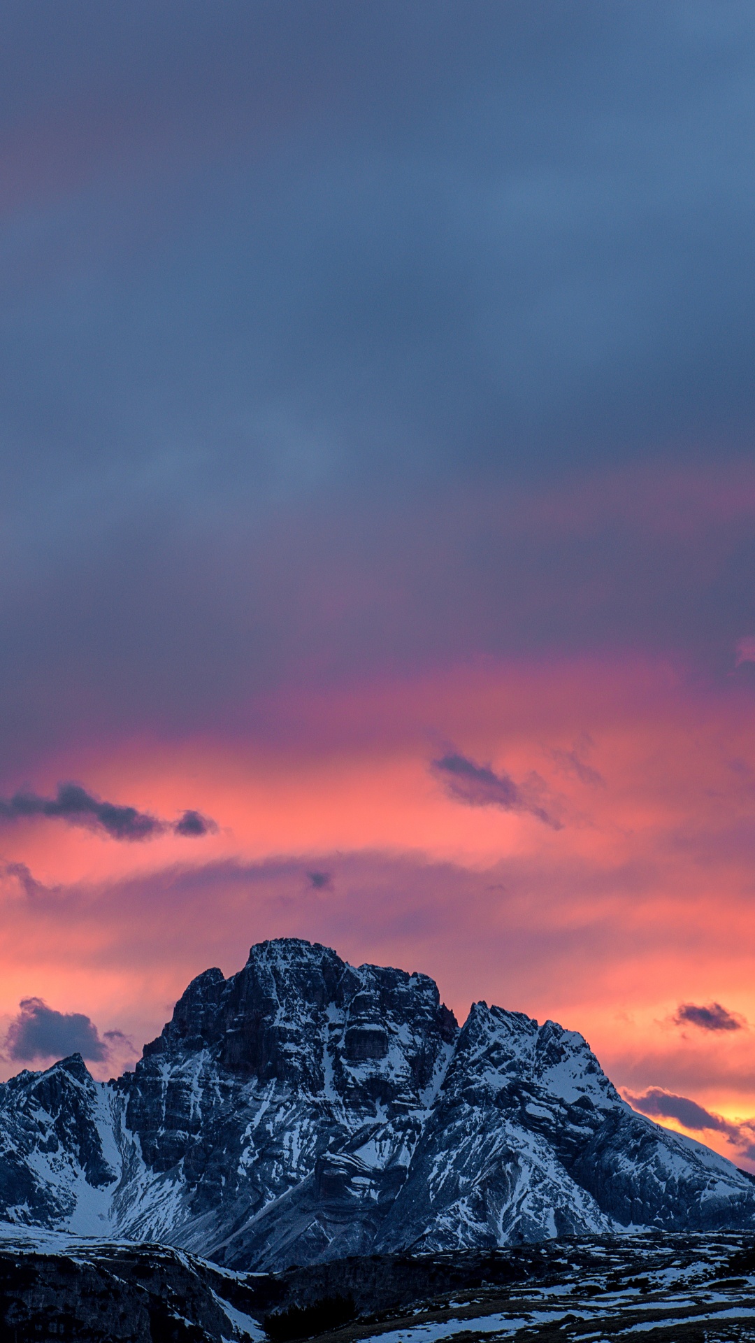 Cloud, Afterglow, Bergigen Landschaftsformen, Natur, Bergkette. Wallpaper in 1080x1920 Resolution