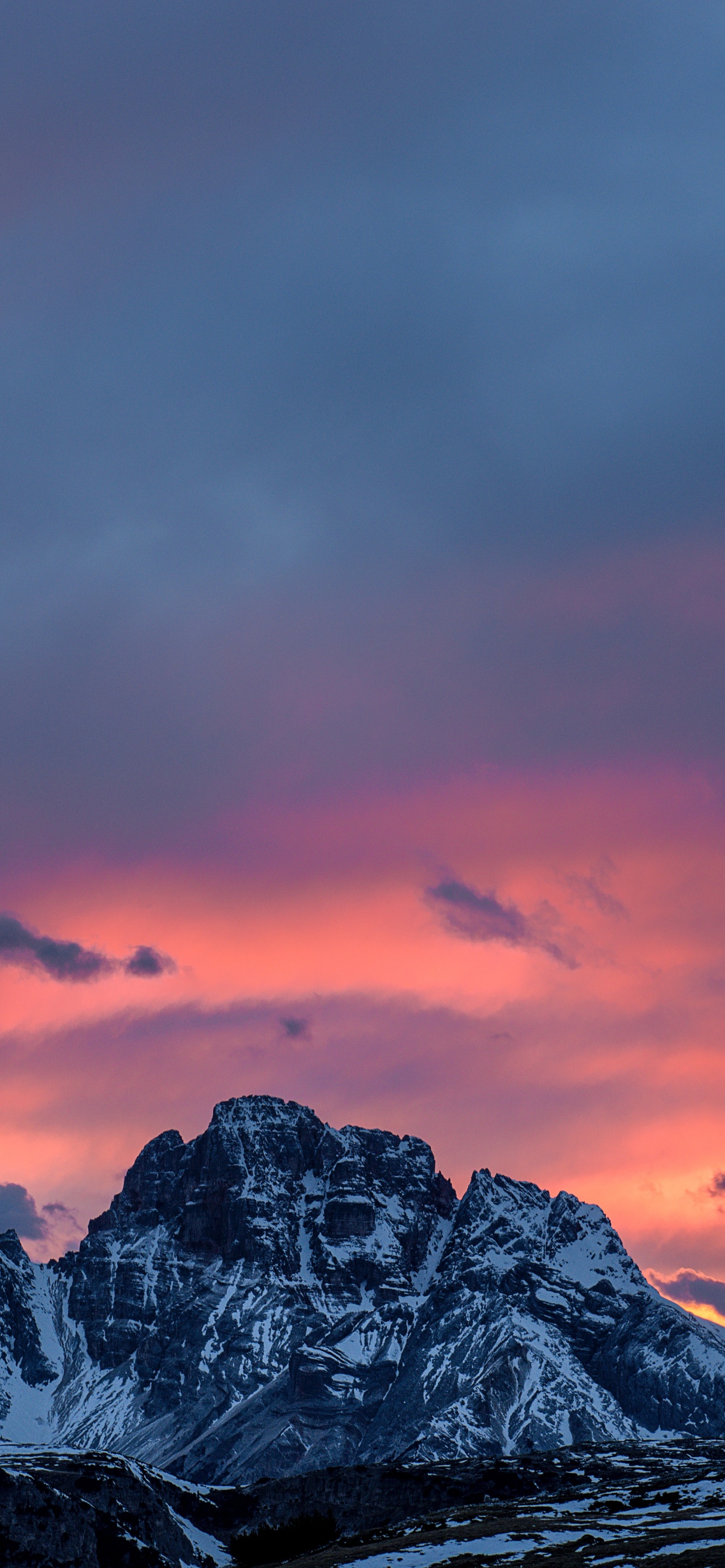 Cloud, Afterglow, Bergigen Landschaftsformen, Natur, Bergkette. Wallpaper in 1242x2688 Resolution