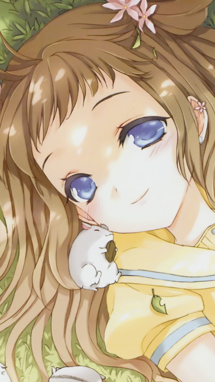 Anime-Charakter Mit Blonden Haaren. Wallpaper in 720x1280 Resolution