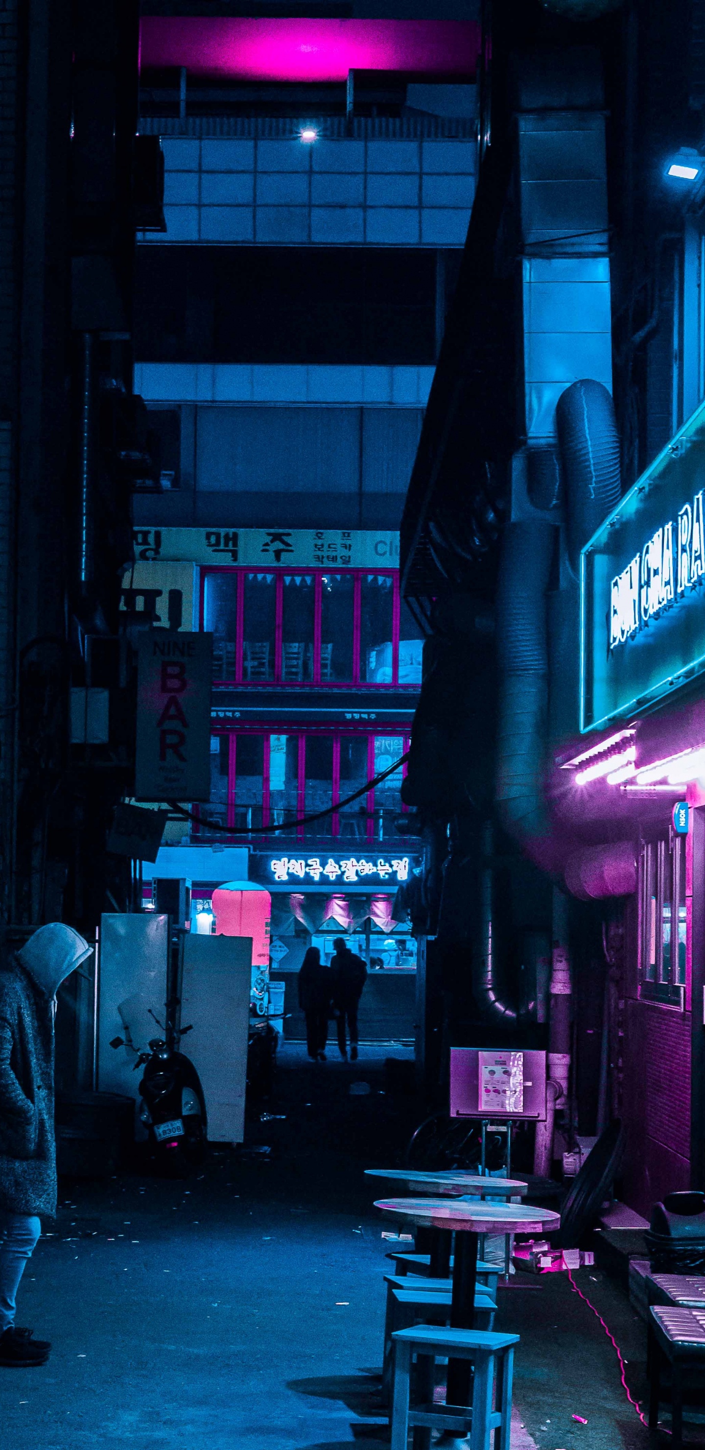 光, 紫色的, 街, 粉红色, 快照 壁纸 1440x2960 允许