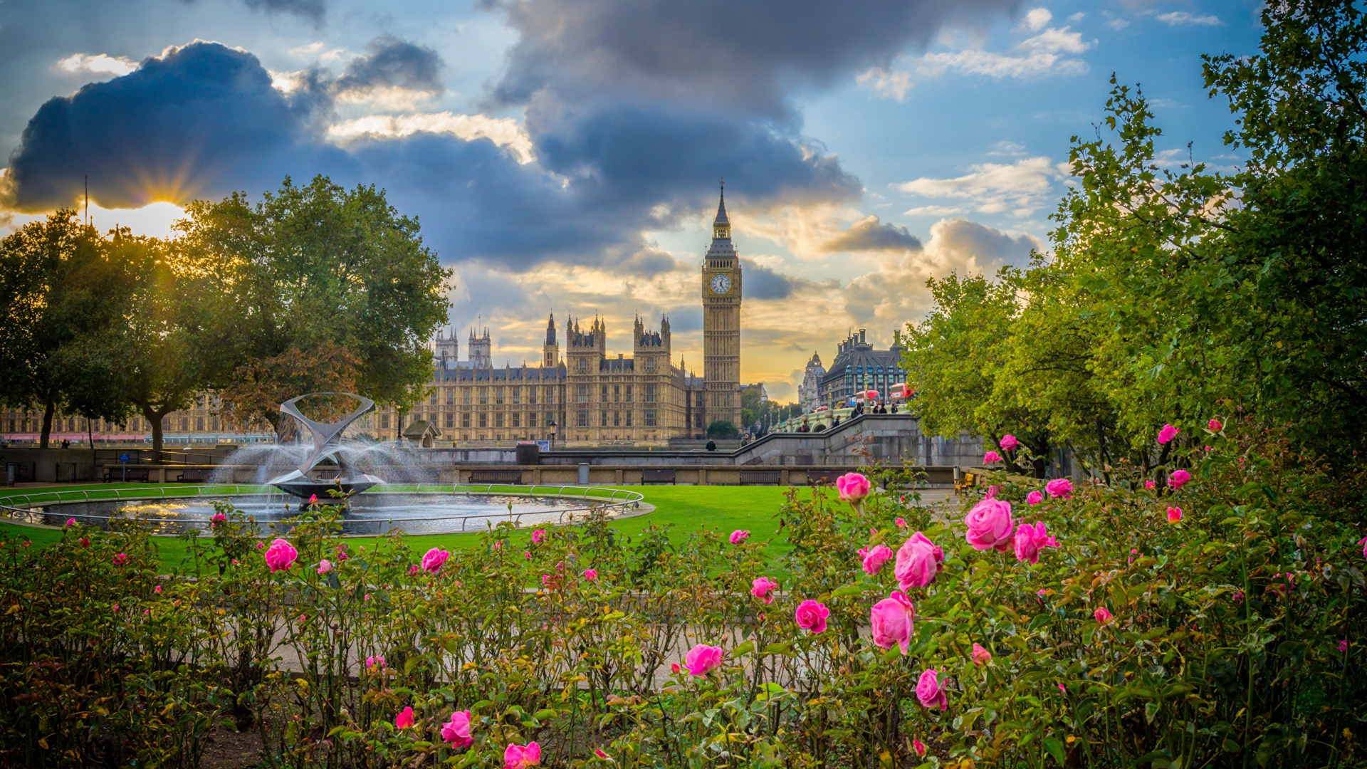 Fontaine Devant le Bâtiment Pendant la Journée. Wallpaper in 1920x1080 Resolution