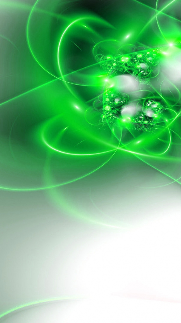 Grüne Und Weiße Lichtillustration. Wallpaper in 750x1334 Resolution