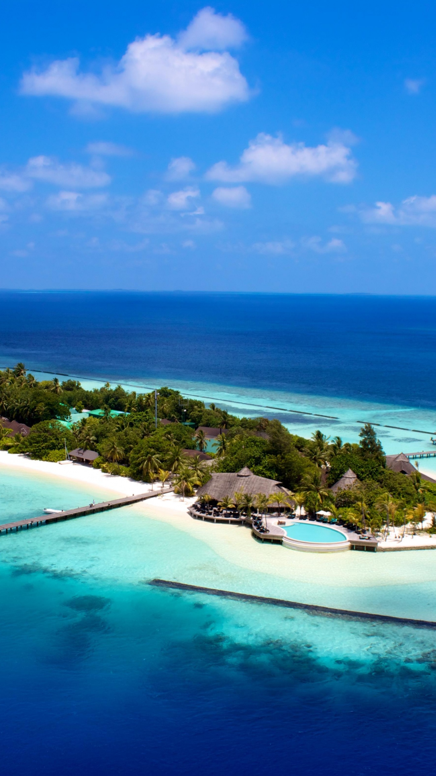 度假村, 度假小岛, 沿海和海洋地貌, 大海, 胰岛 壁纸 1440x2560 允许