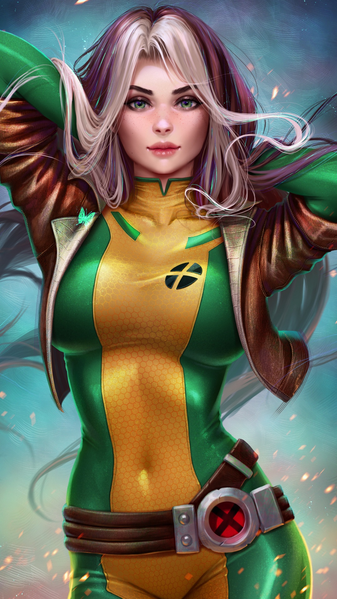 Cabello Castaño, Peinado, Verde, Manga, Cool. Wallpaper in 1080x1920 Resolution