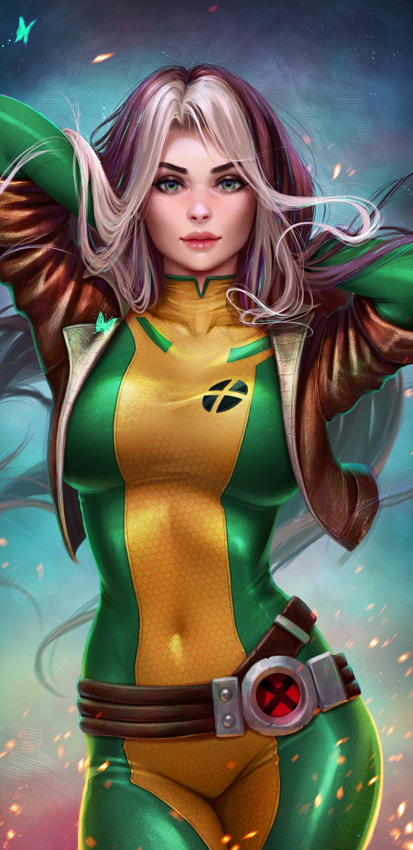 Cabello Castaño, Peinado, Verde, Manga, Cool. Wallpaper in 1440x2960 Resolution