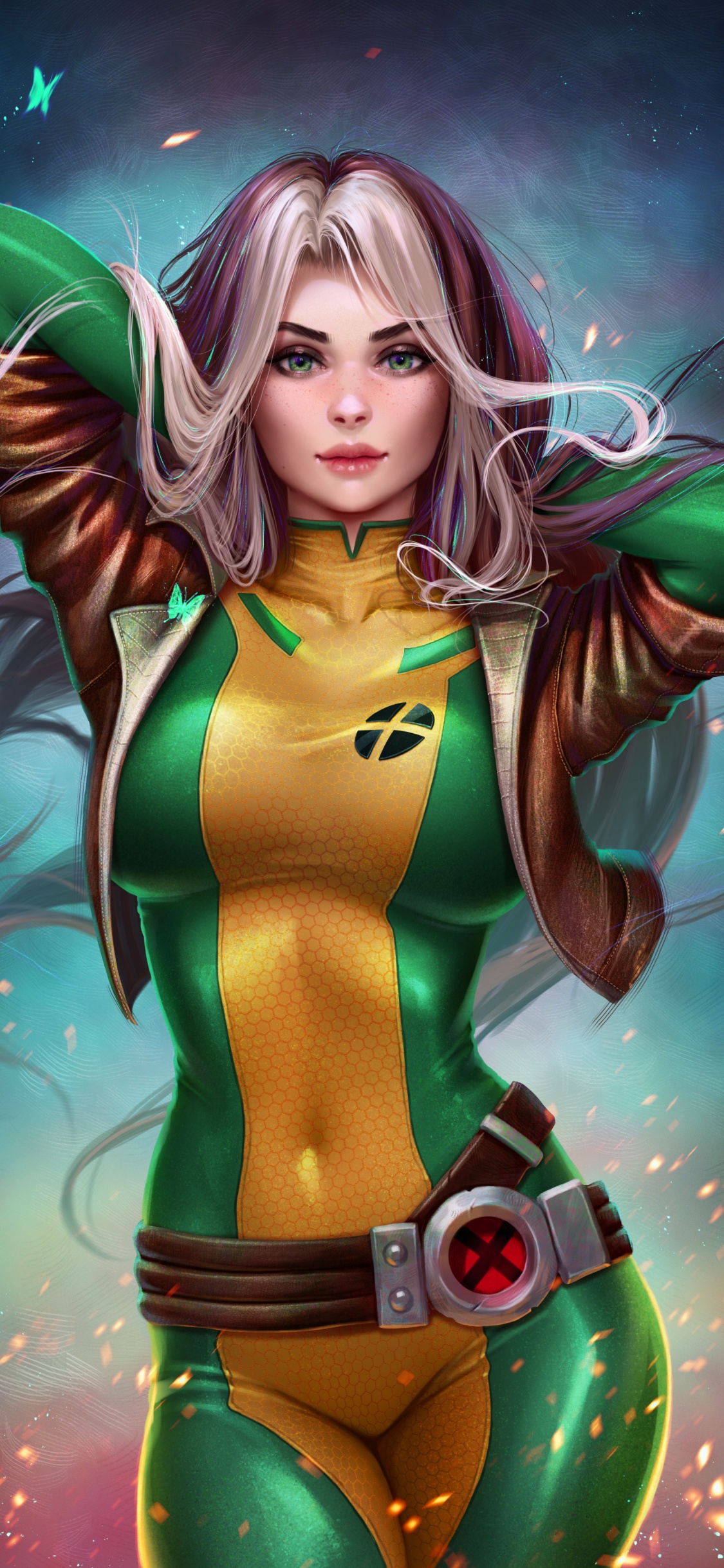 Les Cheveux Bruns, Coiffure, Green, Manche, Fraîcheur. Wallpaper in 1125x2436 Resolution