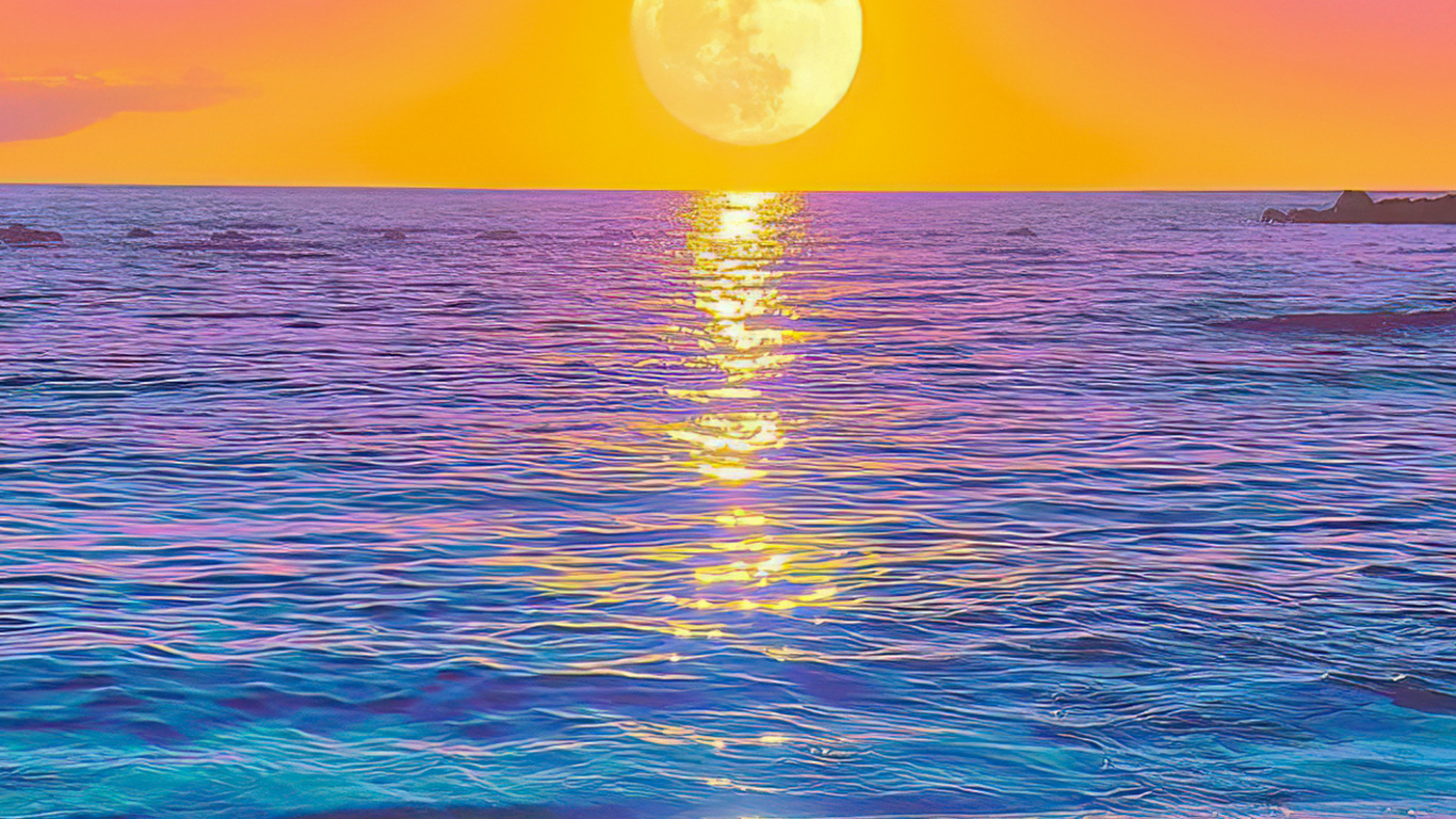 Mar, Agua, Ambiente, Afterglow, Ecorregión. Wallpaper in 1366x768 Resolution