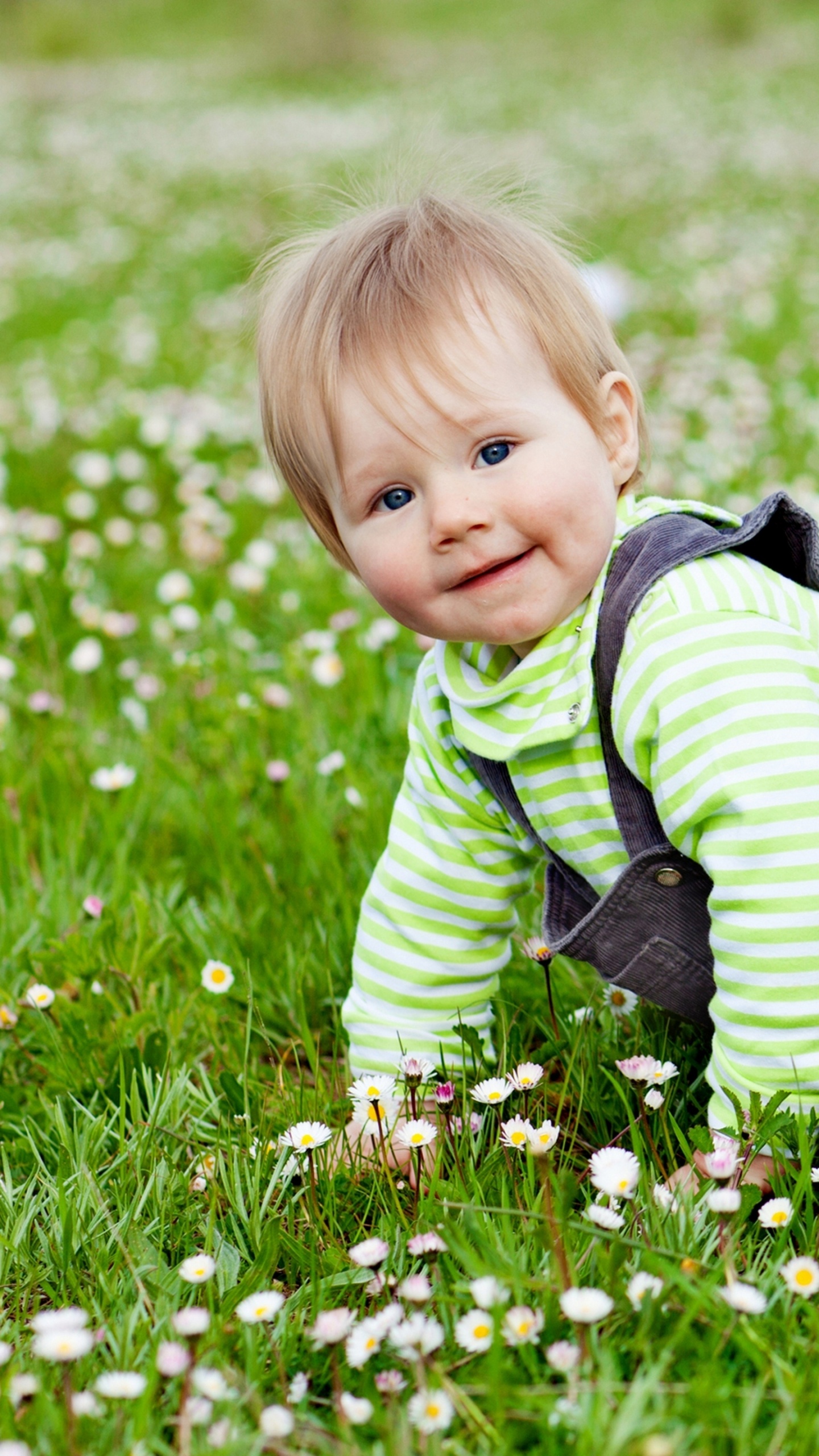 Infant, Meadow, Child, Spring, Nature. Wallpaper in 1440x2560 Resolution