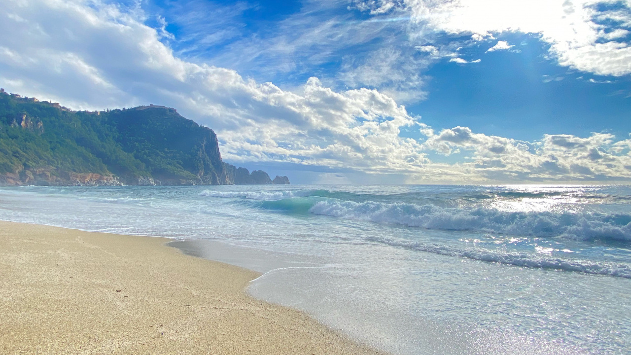 Cloud, Water, Atmosphere, Blue, Beach. Wallpaper in 1280x720 Resolution