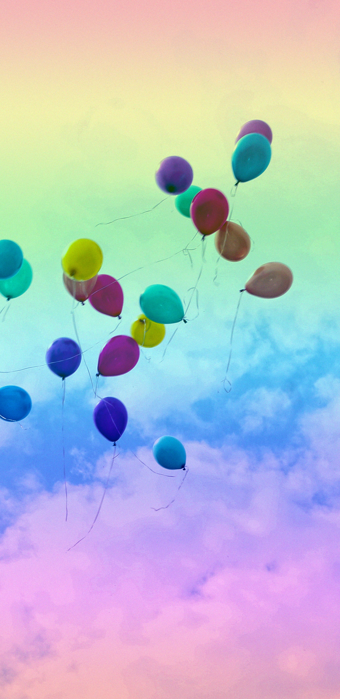 Ballons Bleus et Verts Sous Ciel Bleu Pendant la Journée. Wallpaper in 1440x2960 Resolution