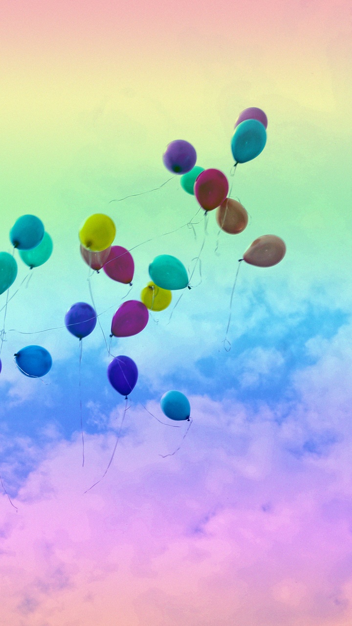 Blue and Green Balloons Under Blue Sky During Daytime. Wallpaper in 720x1280 Resolution